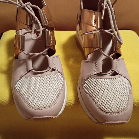 Michael Kors Beckett Rose Gold /Pink Lady, Wadge Heel, Sandal, Sneakers, Size 7 - Picture 2 of 15
